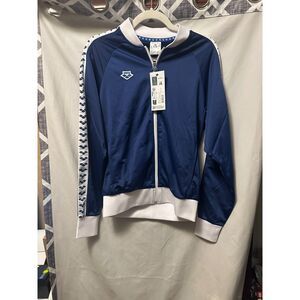 NWT Arena Men's Relax IV Team Full Zip Jacket Size XXS Blue White